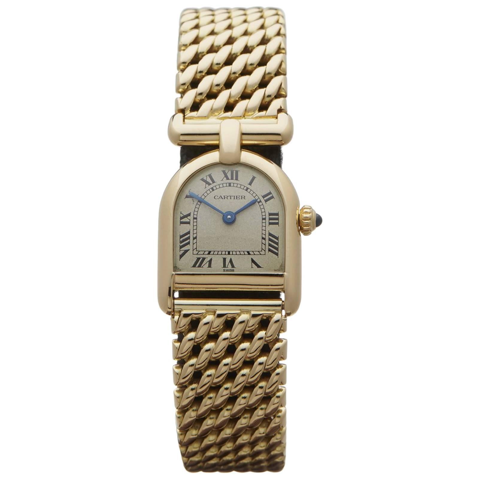  Cartier Ladies Yellow Gold Quartz Wristwatch 1990
