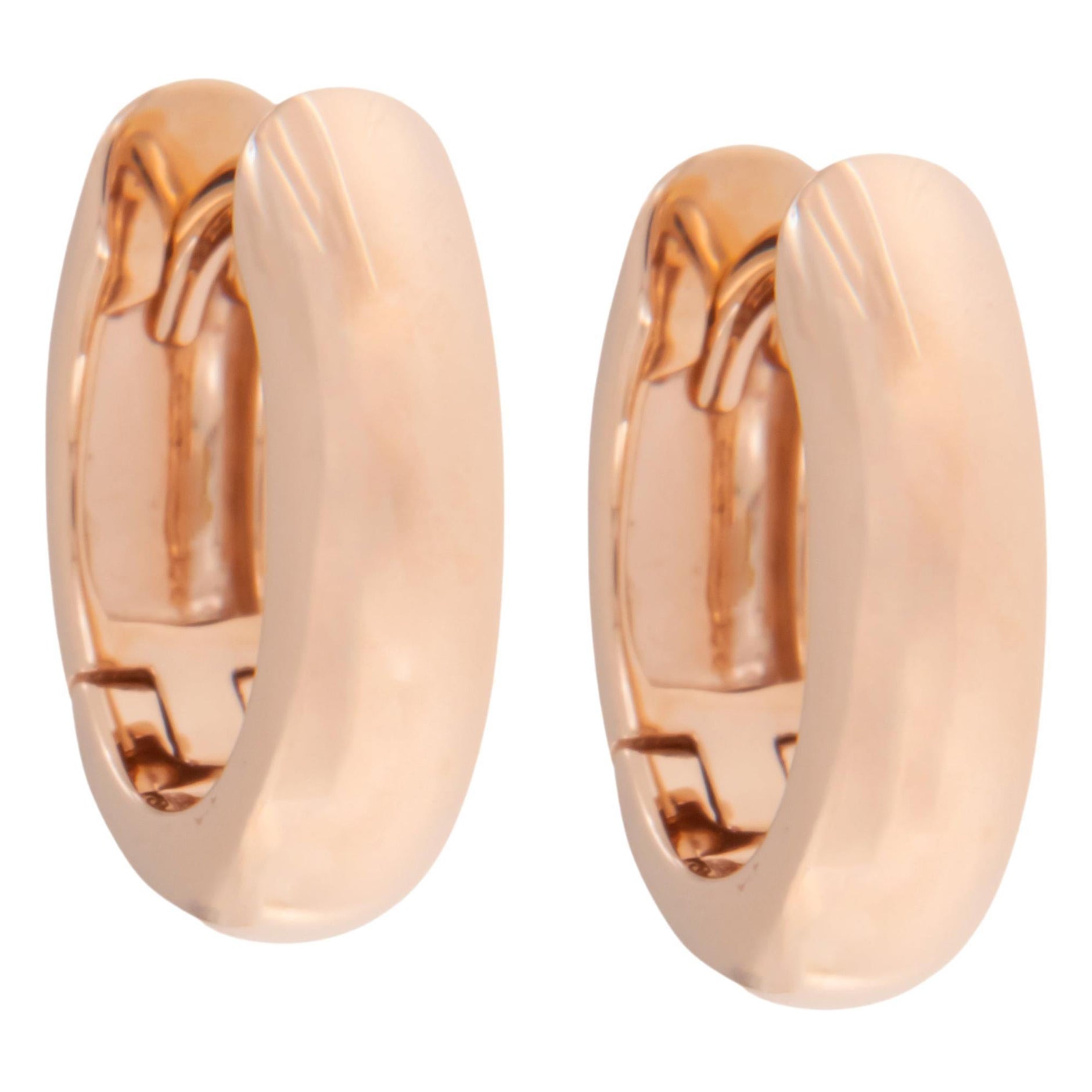 18 Karat Rose Gold Mini Huggie Hoop Earrings