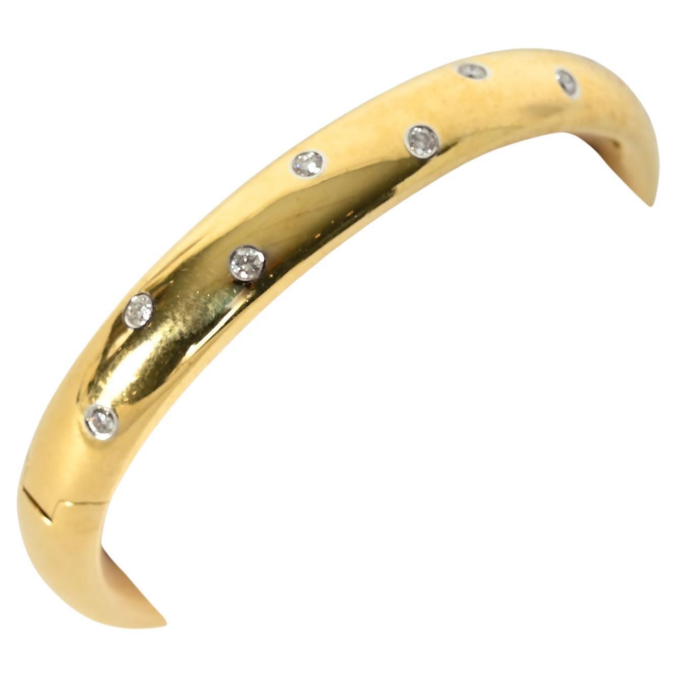 Tiffany & Co. Etoile Gold Bangle Bracelet with Diamonds