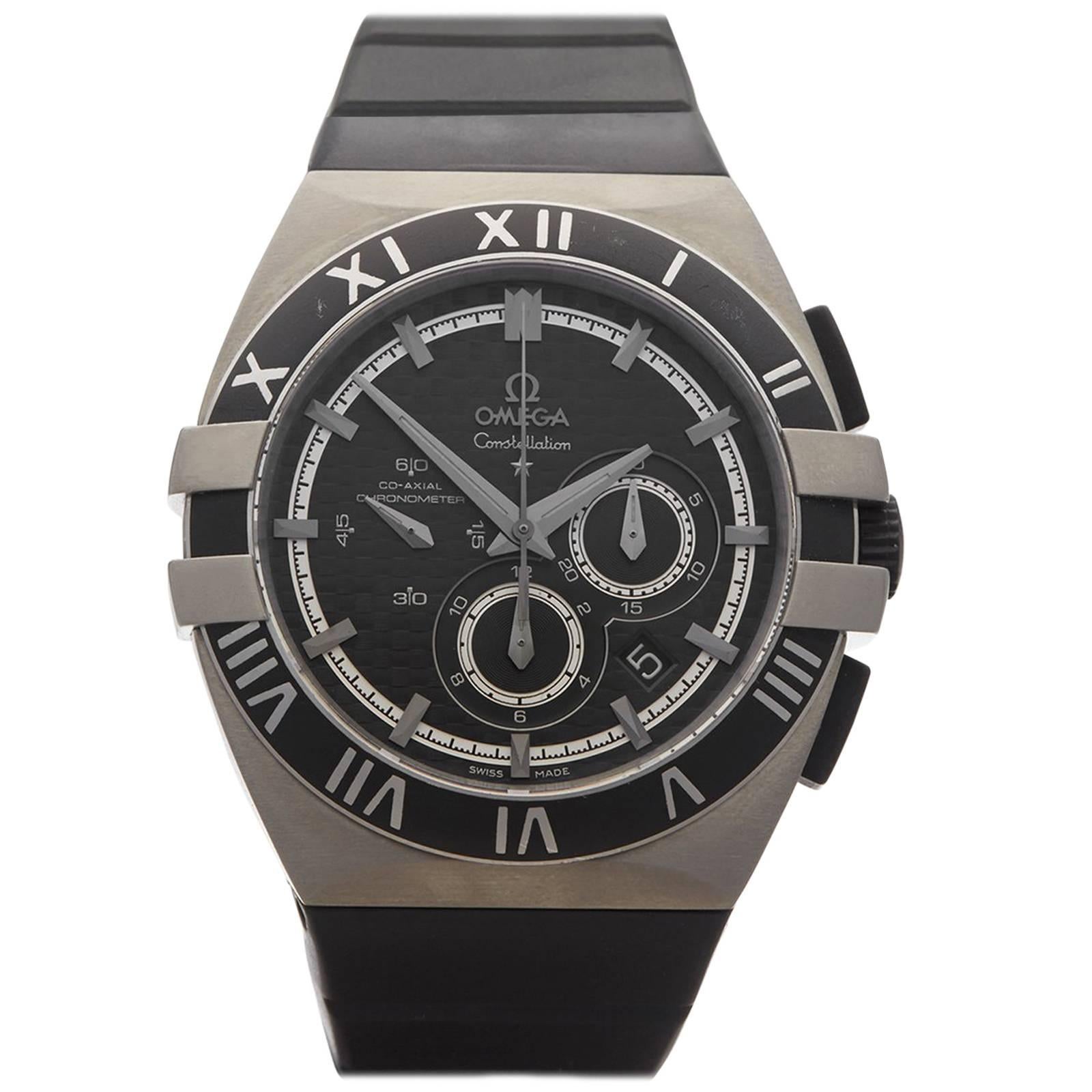  Omega Titanium Constellation Double Eagle Chronograph Automatic Wristwatch