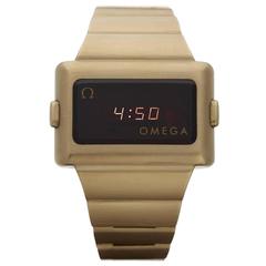  Omega Gold Plate Time Computer II Digital Display Quartz Wristwatch Ref 1061 