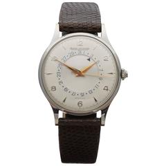 Jaeger-LeCoultre Stainless Steel Calender Disc Mechanical Wind Wristwatch 8
