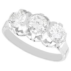 Antique 1.30 Carat Diamond and Platinum Trilogy Ring Circa 1925