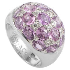 Tiffany & Co. Pink Tourmaline Diamond White Gold Dome Ring