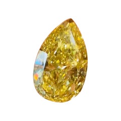 Emilio Jewelry, diamant poire jaune intense fantaisie certifié Gia de 20,00 carats