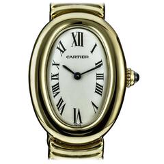 Vintage Cartier Ladies Yellow Gold Baignoire Quartz Wristwatch