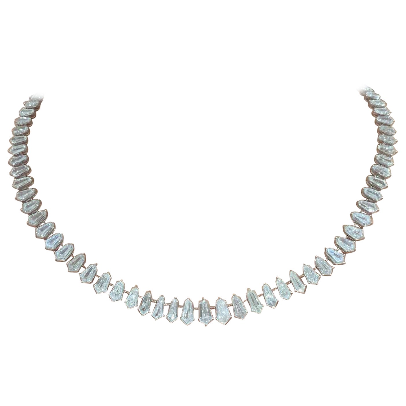 Emilio Jewelry 34.00 Carat Diamond Kite Shape Necklace