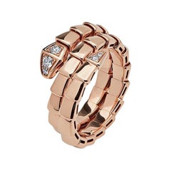 BVLGARI Serpenti Viper Ring 357876 Rose Gold and Diamonds