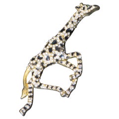 Prächtige, seltene, seltene NYC Estate 18KT, Overlaid, glitzernde Vintage Giraffenbrosche/Anstecknadel, Vintage