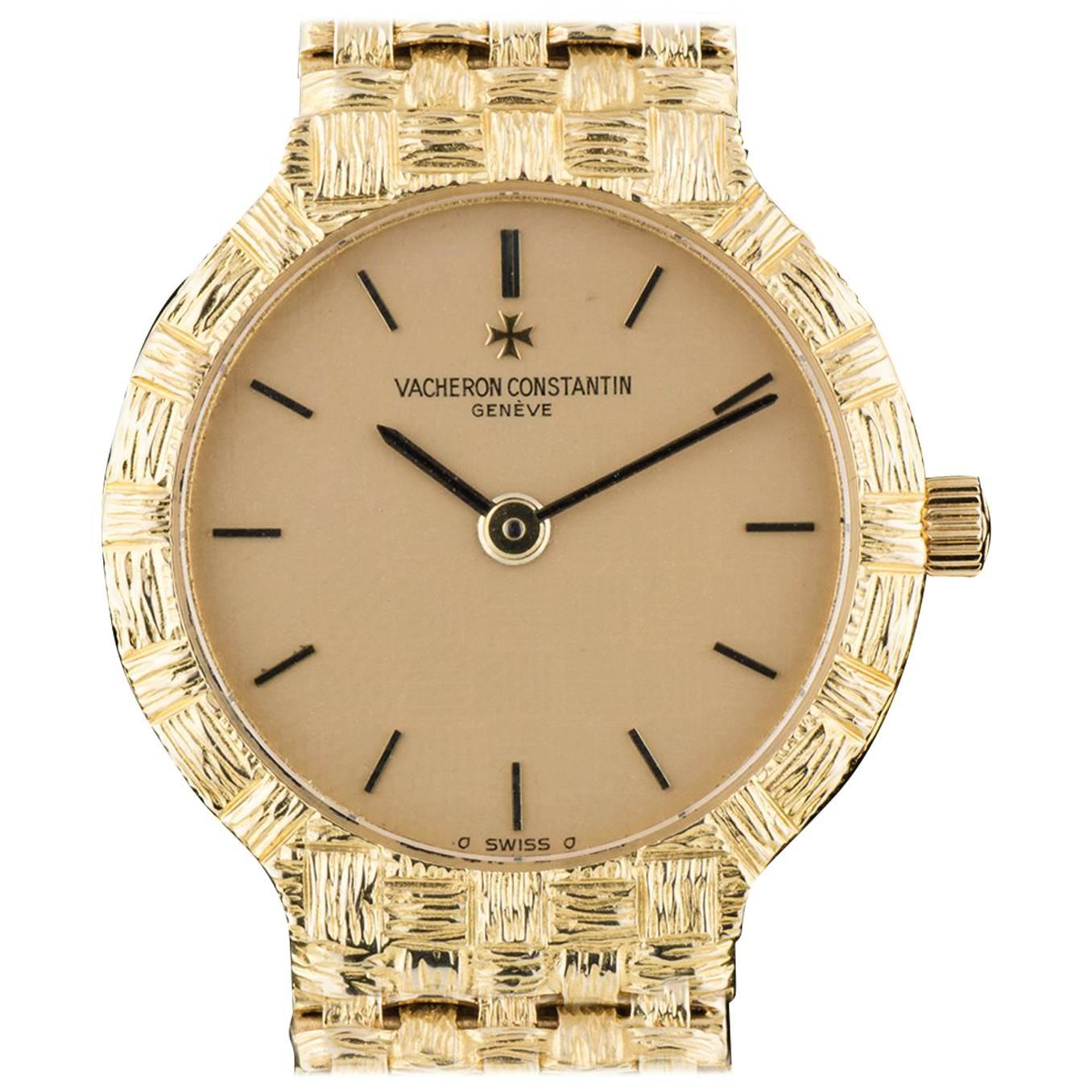 Vacheron & Constantin Ladies Yellow Gold Champagne Dial Quartz Wristwatch