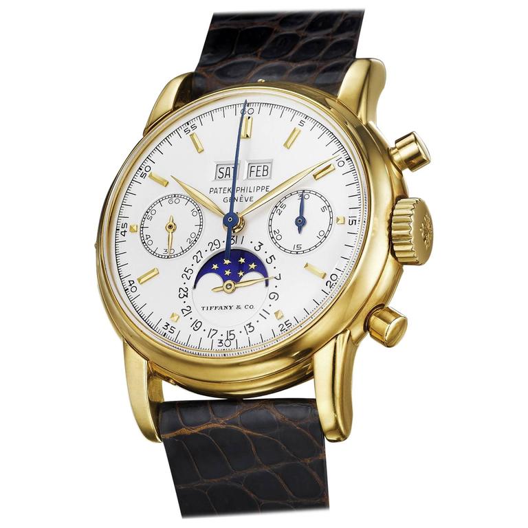 1968 Patek Philippe Retailed by Tiffany and Co. Yellow Gold Wristwatch Ref 2499 For Sale at 1stdibs
