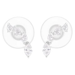 Orecchini di diamanti a forma di pera marquise da 0,45 carati SI/H Gioielli in oro bianco 14 carati