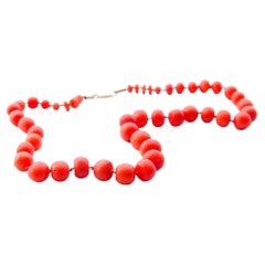 1904 Collier nordique 200ct Corail Naturel Or 18K /48.5 cm /55 gr