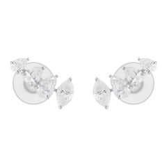2,25 Karat SI/H Marquise Birnenschliff Brillantschliff Diamant-Ohrringe 14 Karat Weißgold