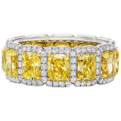 Roman Malakov 7.05 Carat Intense Yellow Diamond Eternity Wedding Band