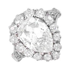 Anillo en Racimo de Diamantes Antiguos en Forma de Pera de 2,09 ct, Platino