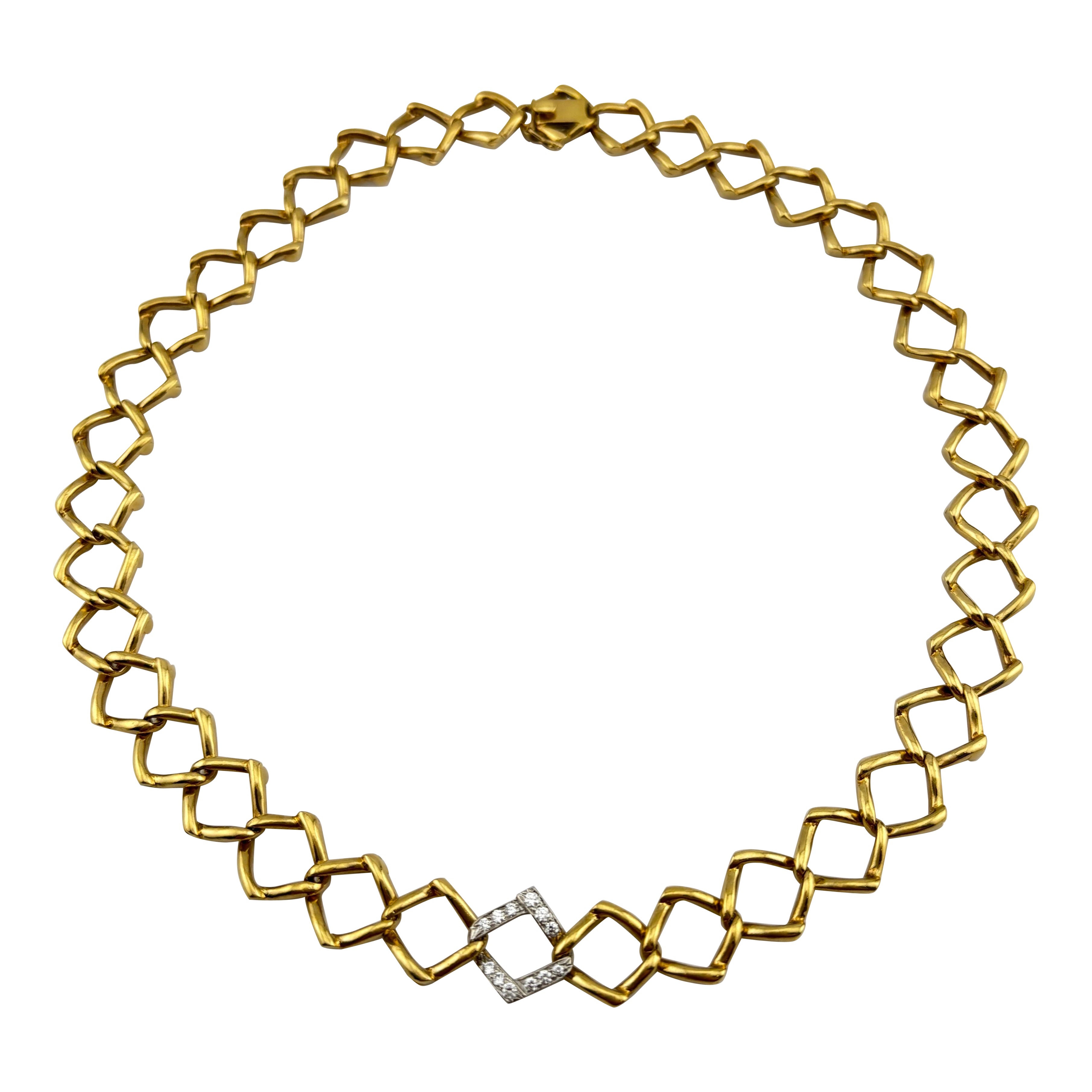Vintage 1981 Tiffany & Co. Paloma Picasso 18k Yellow Gold & Diamond Necklace