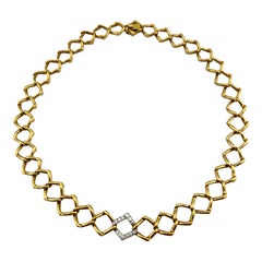 Vintage 1981 Tiffany & Co. Paloma Picasso 18k Yellow Gold & Diamond Necklace