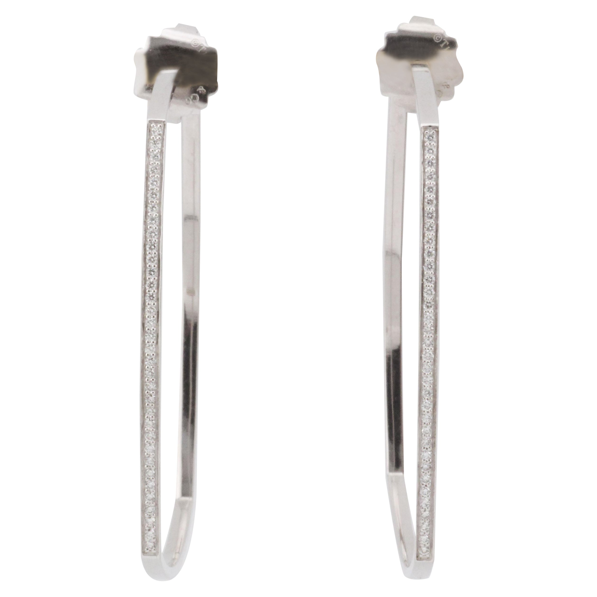 Pendientes de aro Tiffany & Co Gehry Torque Diamante grande Oro blanco 18k