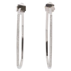 Tiffany & Co Gehry Torque Large Diamond 18k White Gold Hoop Earrings