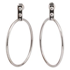 Louis Vuitton 18K White Gold Drop Hoop Earrings