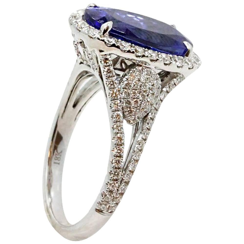  Tanzanite and Diamond Ring For Sale