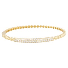 Diamante naturale da 1,06 carati in pavé 18 carati con perline Bangle In magazzino