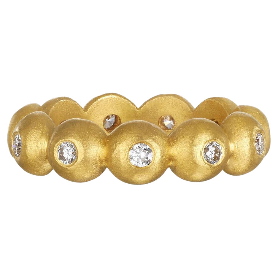 Faye Kim 22 Karat Gold Diamond Granulation Bead Ring For Sale