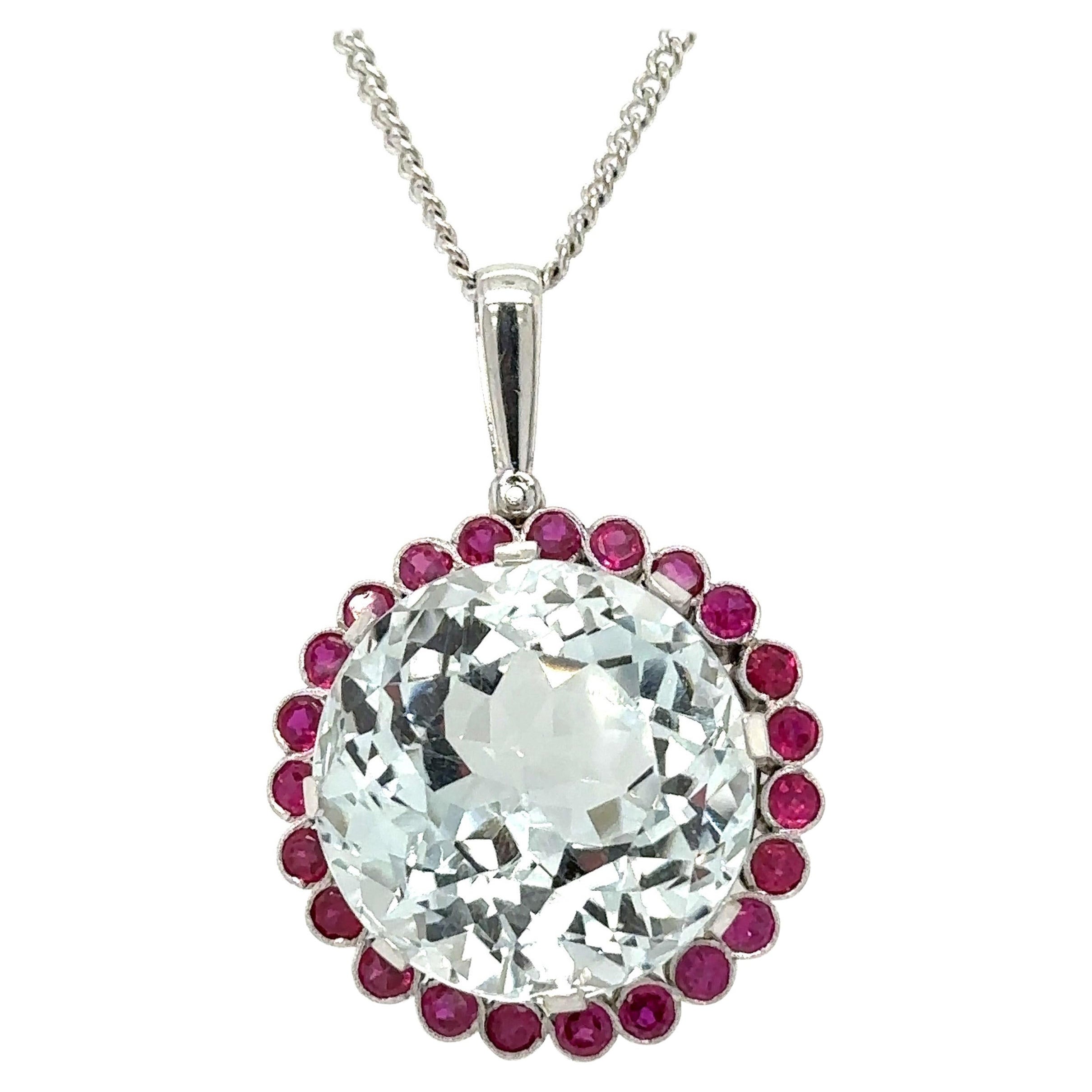Bespoke Rock Crystal Cluster Pendant 30ct
