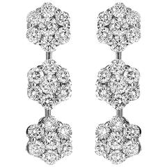 Special Order Necklace based on Diamond Gold Cluster Drop Earrings