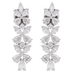 4,02 Karat SI Reinheit HI Farbe Marquise Diamant-Ohrringe 14 Karat Weißgold