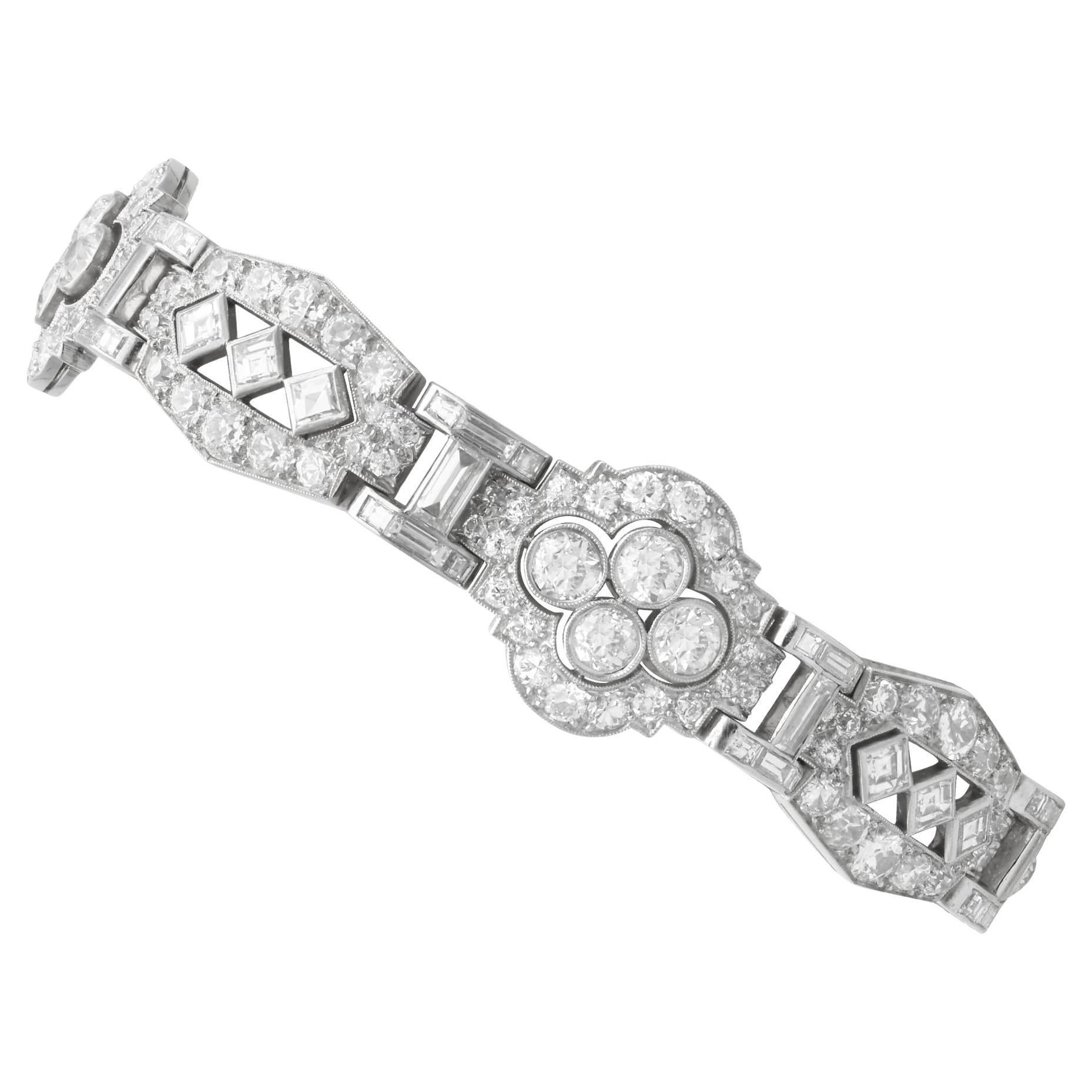Antique Art Deco 18.36 Carat Diamond and Platinum Bracelet Circa 1920