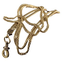 Antica collana vittoriana a lariat in oro giallo 18 carati
