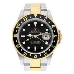 Rolex GMT Master II Quadrante Nero Oro Giallo Acciaio Orologio da Uomo 16713 - 2008