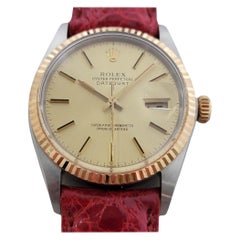 Mens Rolex Ref 16013 Datejust 18k Rose Gold SS Automatic 1980s with Paper RA339B