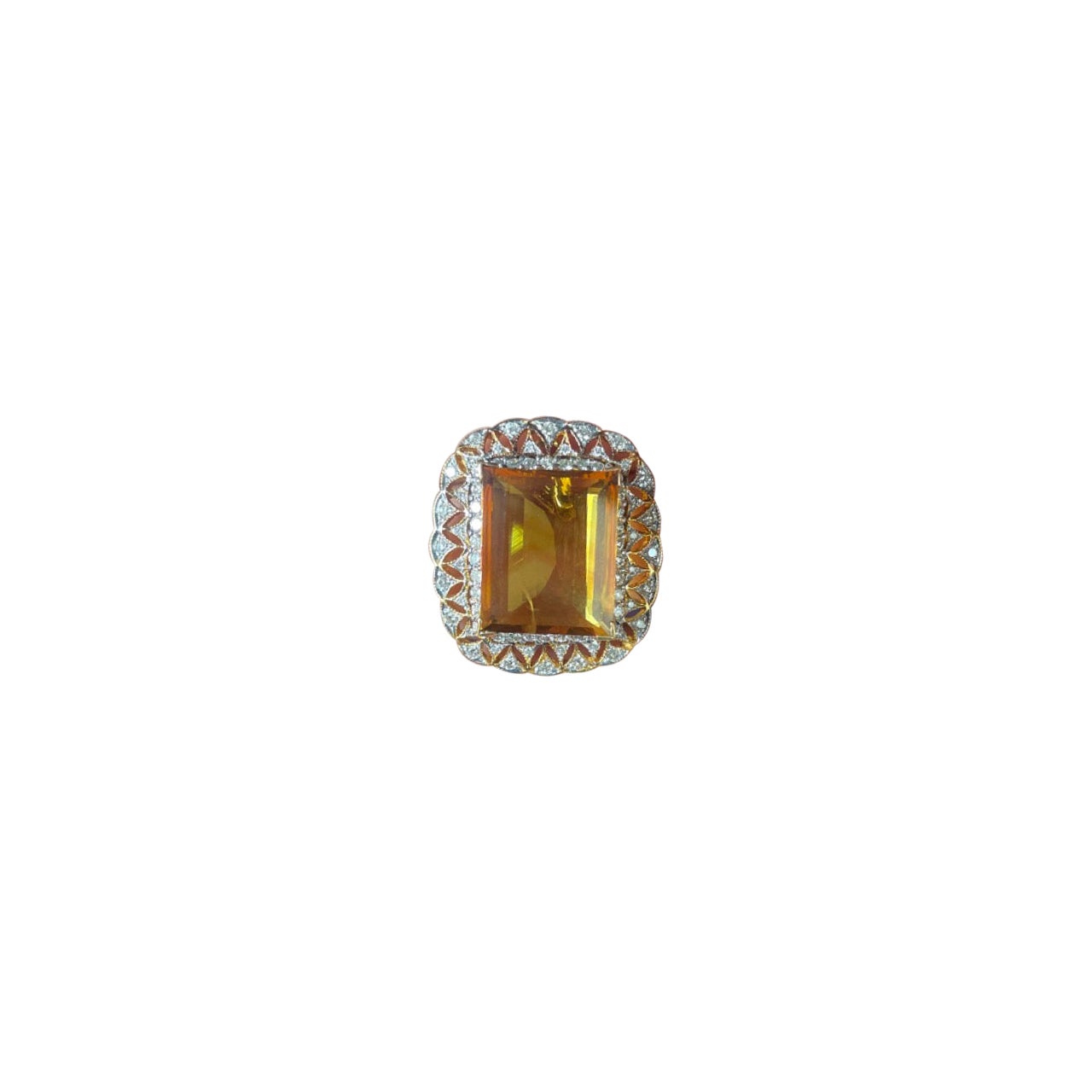 9 Carat Yellow Sapphire Diamond Pendant
