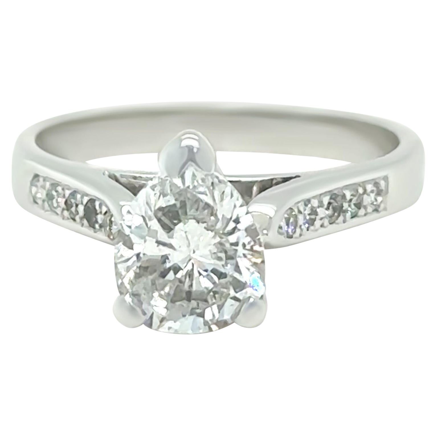 Anello di fidanzamento con diamante in oro bianco 18ct 1,25ct