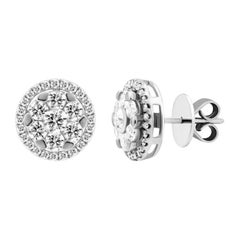 Classic Diamond White 18K Gold Ohrstecker für Sie