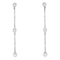 Tiffany & co. Platinum Elsa Peretti Diamonds by the Yard Earrings 0.30ct 6014189