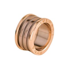 Bvlgari B.Zero1 Anillo Cerámica Marrón Oro Rosa 18k Talla 52