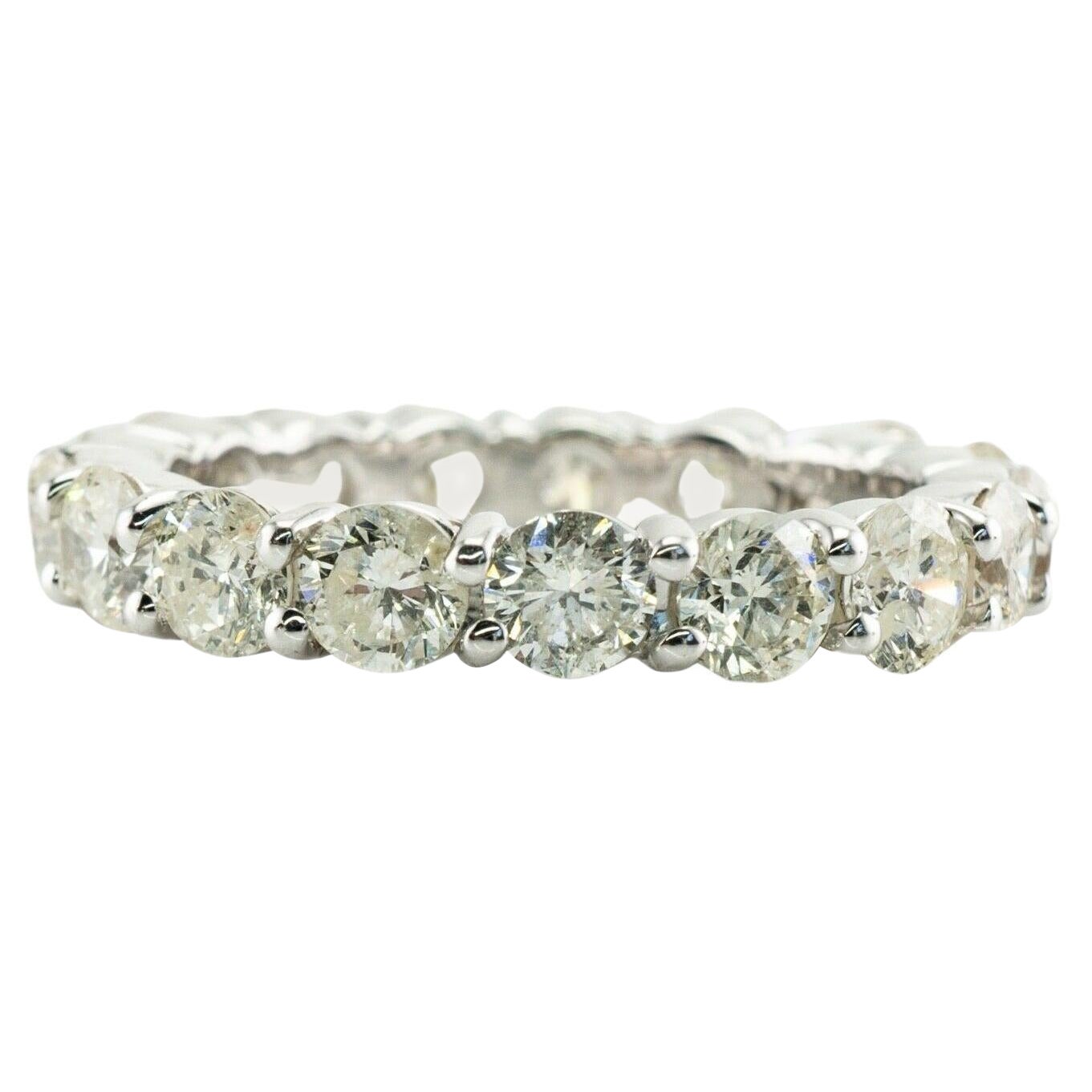 Natural Diamond Eternity Ring Band 14K White Gold 3.40 TDW