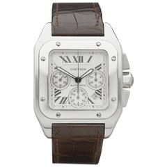 Cartier Stainless Steel Santos 100 XL Chronograph Automatic Wristwatch 2010s