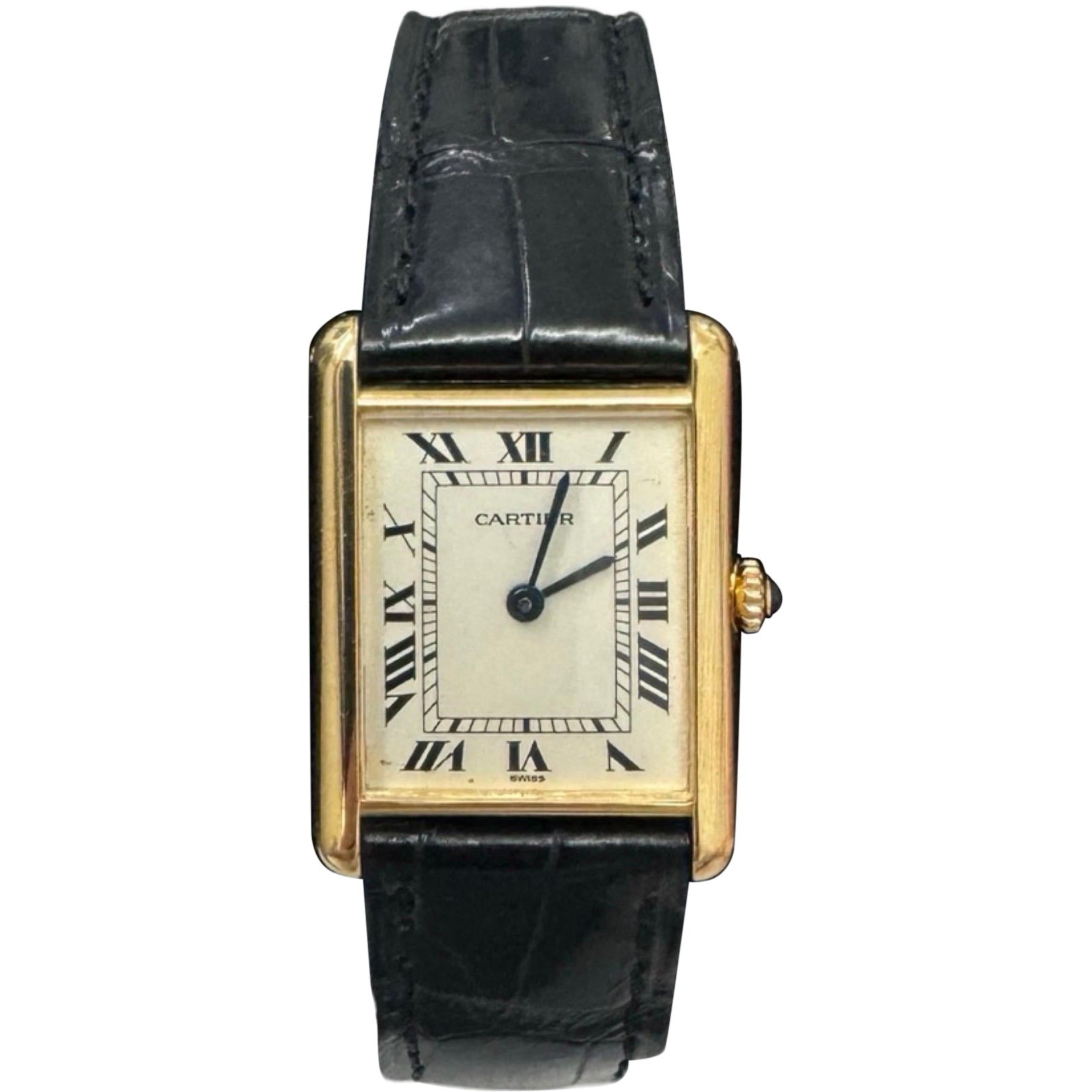 Hebilla desplegable Cartier Tank Louis de oro de 18 quilates