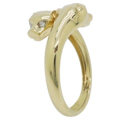 Anillo Doble Pantera Artesanal con Ojos de Diamante