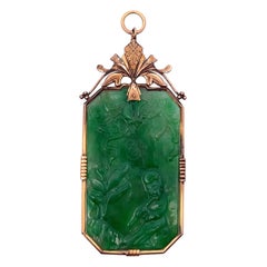 Certified Natural Carved Jadeite Jade Pendant