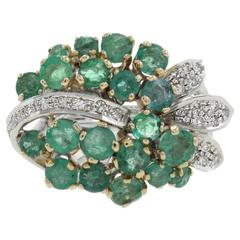 Luise Diamonds Emeralds Cluster Ring 1