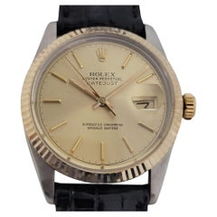 Mens Rolex Ref 16013 Oyster Datejust 18k SS Automatic 1980s Swiss Luxury RJC184B
