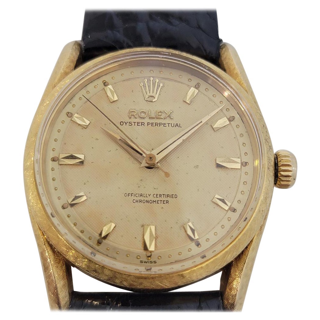 Rolex Réf. 6550 Oyster Perpetual 33 mm en or massif 18 carats, automatique, années 1960, RJC203