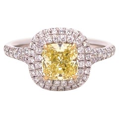 Tiffany & Co Verlobungsring aus Platin mit gelbem Diamant 1,41 Karat
