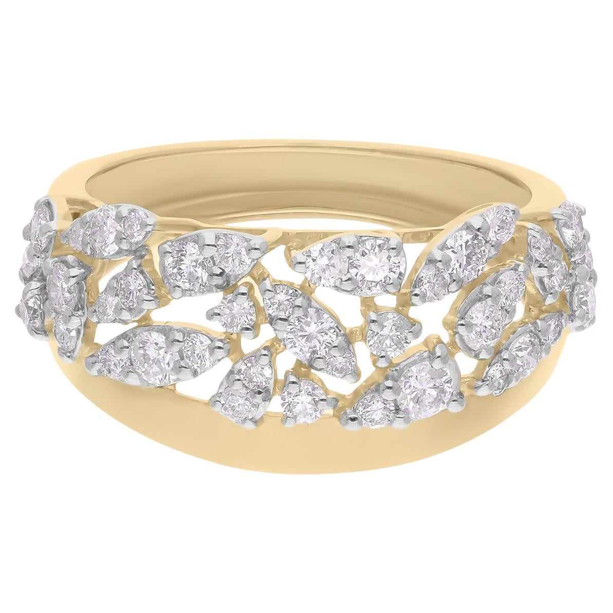 Natural 0.55 Carat SI/H Round Cut Diamond Ring 14 Karat White Gold Fine Jewelry For Sale